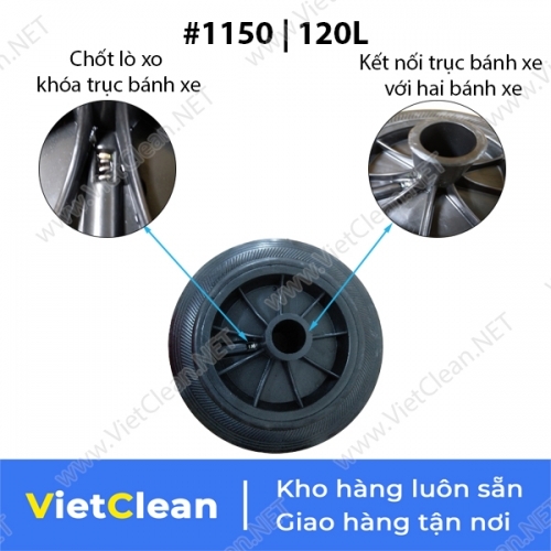 Bánh xe thùng rác nhựa 1150