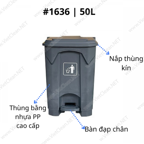 Thùng rác đạp chân 50L