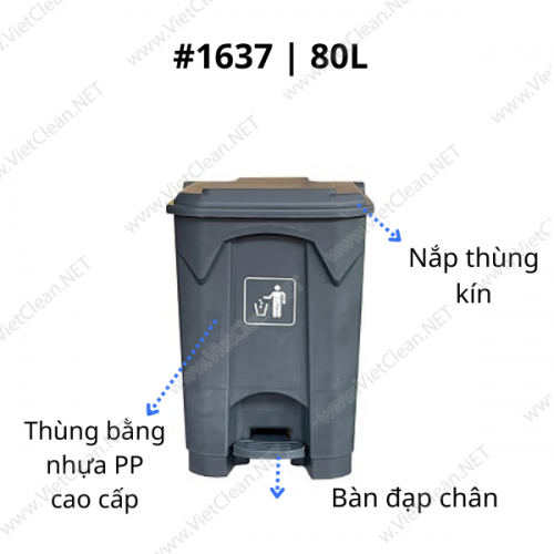 Thùng rác đạp chân 80L