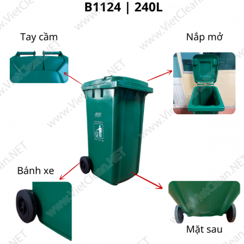 Thùng rác nhựa 240 lít