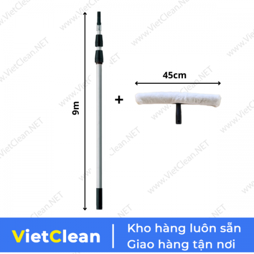 Bộ cây lau trần 9m đầu bông thỏ 45cm