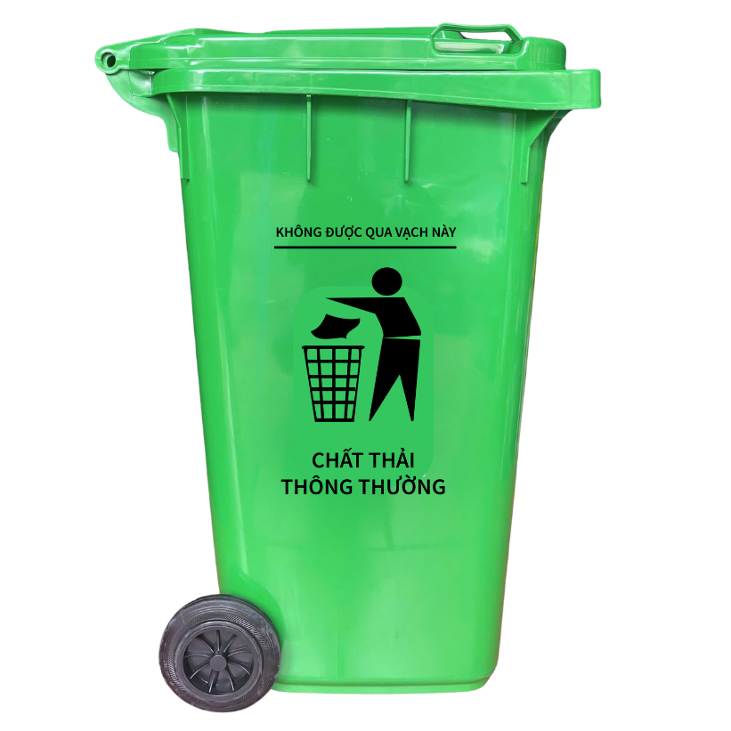 Thùng rác y tế 240L  màu xanh