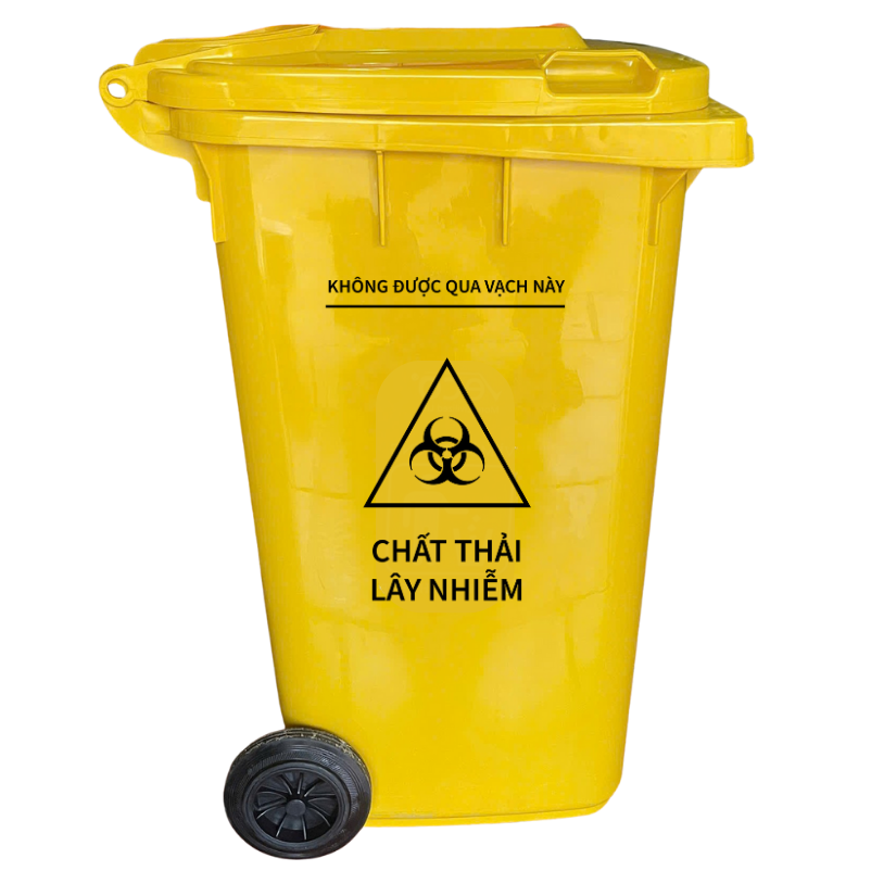 Thùng rác y tế 240L  màu vàng